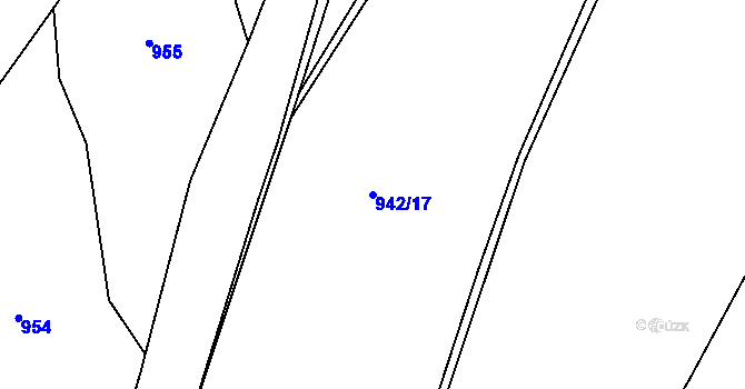 Parcela st. 942/17 v KÚ Mistrovice nad Orlicí, Katastrální mapa