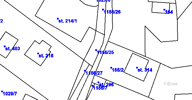 Parcela st. 1156/25 v KÚ Mistrovice nad Orlicí, Katastrální mapa
