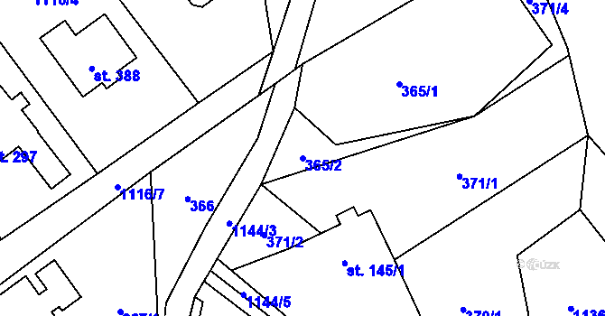 Parcela st. 365/2 v KÚ Mistrovice nad Orlicí, Katastrální mapa