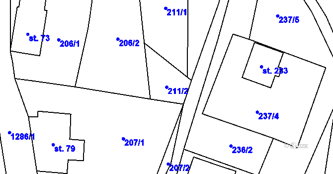 Parcela st. 211/2 v KÚ Mistrovice nad Orlicí, Katastrální mapa