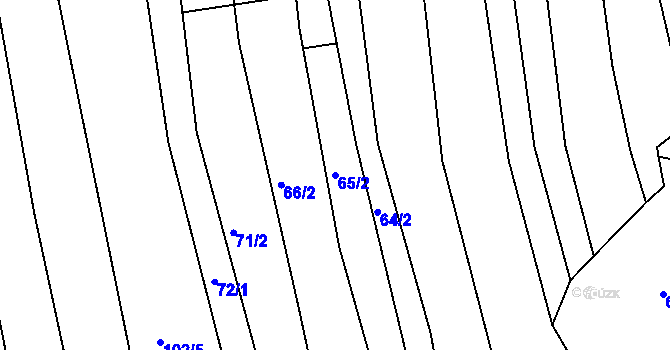 Parcela st. 65/2 v KÚ Javorovec, Katastrální mapa