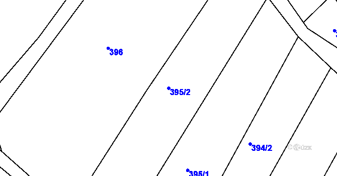 Parcela st. 395/2 v KÚ Javorovec, Katastrální mapa