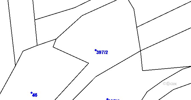 Parcela st. 397/2 v KÚ Javorovec, Katastrální mapa