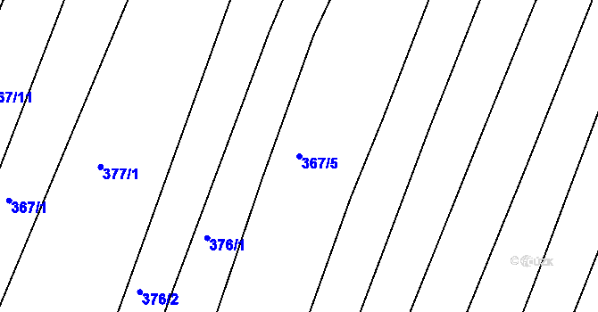 Parcela st. 367/5 v KÚ Javorovec, Katastrální mapa