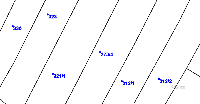 Parcela st. 273/4 v KÚ Javorovec, Katastrální mapa