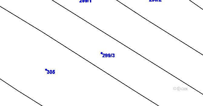 Parcela st. 299/3 v KÚ Javorovec, Katastrální mapa