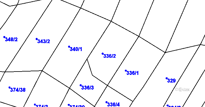 Parcela st. 336/2 v KÚ Javorovec, Katastrální mapa