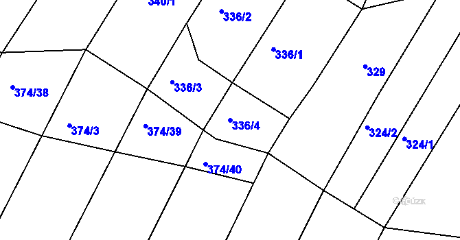 Parcela st. 336/4 v KÚ Javorovec, Katastrální mapa
