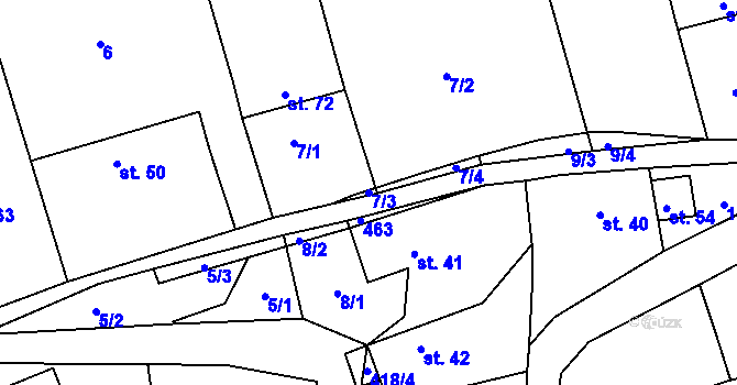 Parcela st. 7/3 v KÚ Javorovec, Katastrální mapa