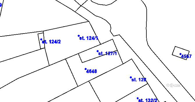 Parcela st. 127/1 v KÚ Mistřice I, Katastrální mapa