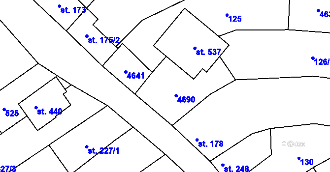Parcela st. 177 v KÚ Mistřice I, Katastrální mapa