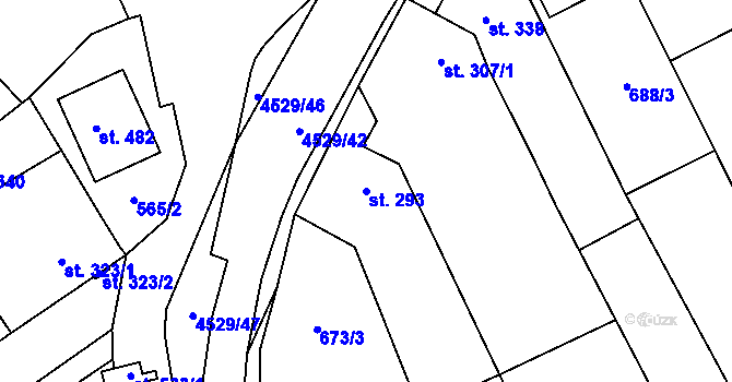 Parcela st. 293 v KÚ Mistřice I, Katastrální mapa