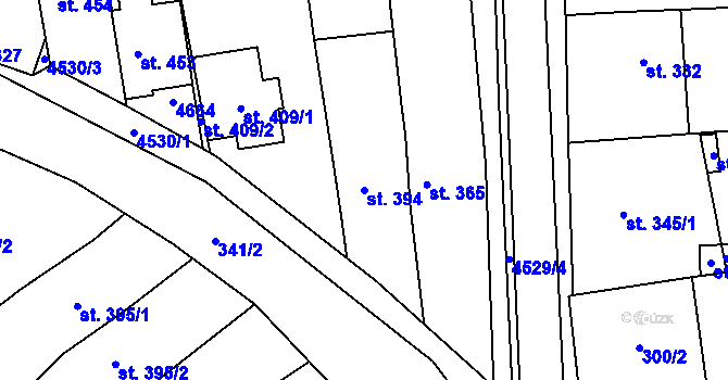 Parcela st. 394 v KÚ Mistřice I, Katastrální mapa