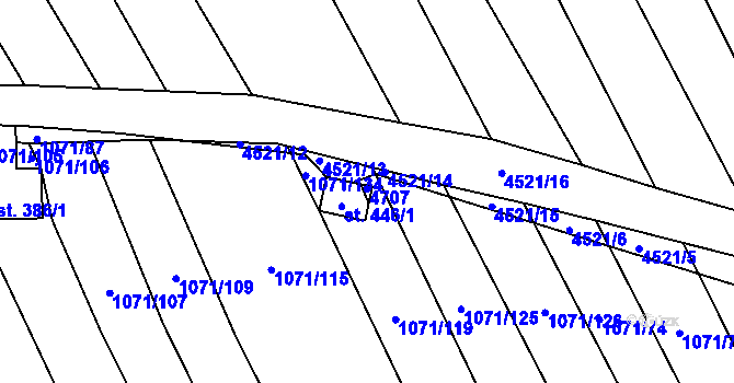 Parcela st. 446/2 v KÚ Mistřice I, Katastrální mapa