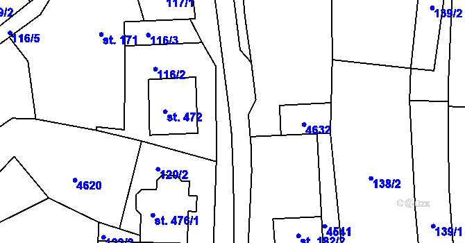 Parcela st. 119 v KÚ Mistřice I, Katastrální mapa