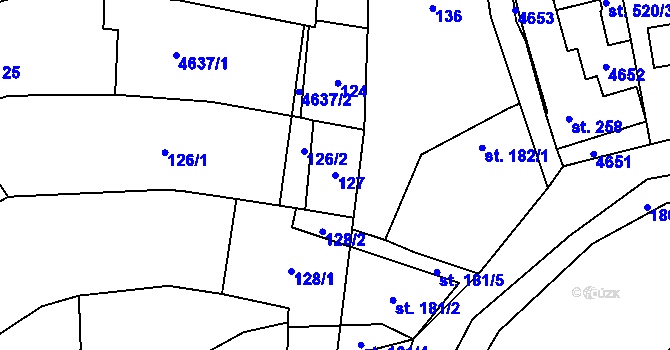 Parcela st. 127 v KÚ Mistřice I, Katastrální mapa
