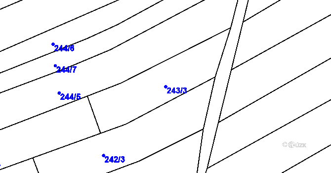 Parcela st. 243/3 v KÚ Mistřice I, Katastrální mapa