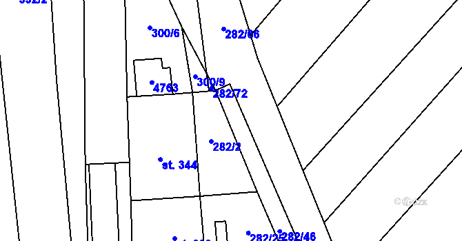 Parcela st. 282/11 v KÚ Mistřice I, Katastrální mapa