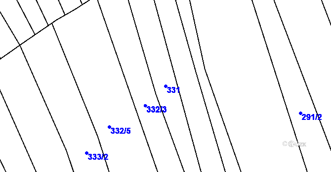 Parcela st. 331 v KÚ Mistřice I, Katastrální mapa