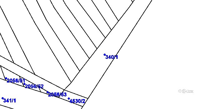 Parcela st. 340/1 v KÚ Mistřice I, Katastrální mapa