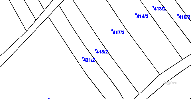 Parcela st. 418/2 v KÚ Mistřice I, Katastrální mapa