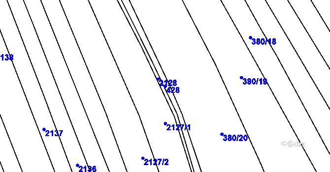 Parcela st. 428 v KÚ Mistřice I, Katastrální mapa