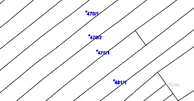 Parcela st. 475/1 v KÚ Mistřice I, Katastrální mapa