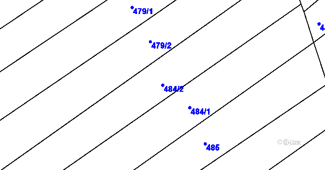 Parcela st. 484/2 v KÚ Mistřice I, Katastrální mapa