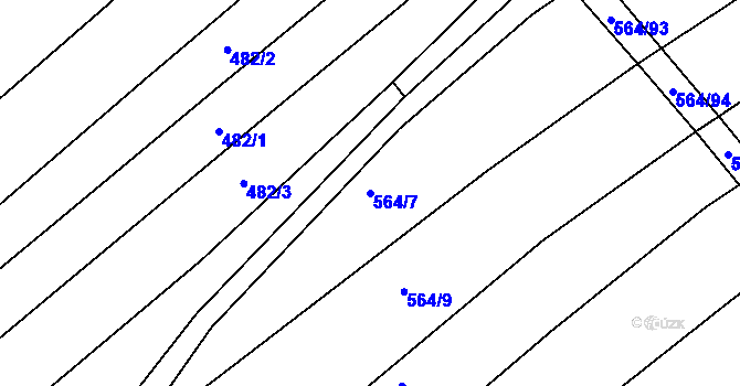 Parcela st. 564/7 v KÚ Mistřice I, Katastrální mapa