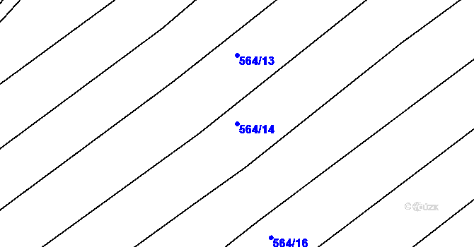 Parcela st. 564/14 v KÚ Mistřice I, Katastrální mapa