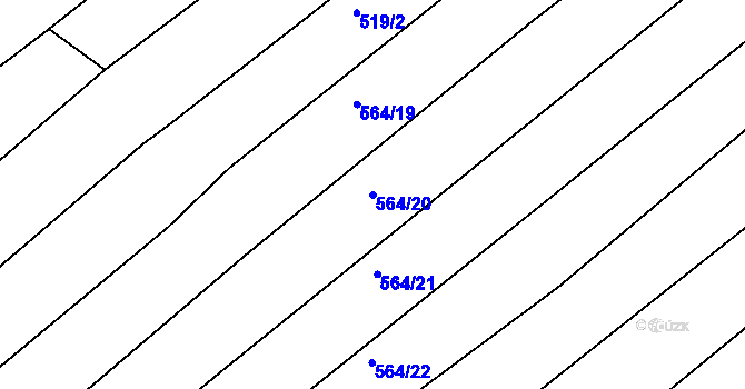 Parcela st. 564/20 v KÚ Mistřice I, Katastrální mapa