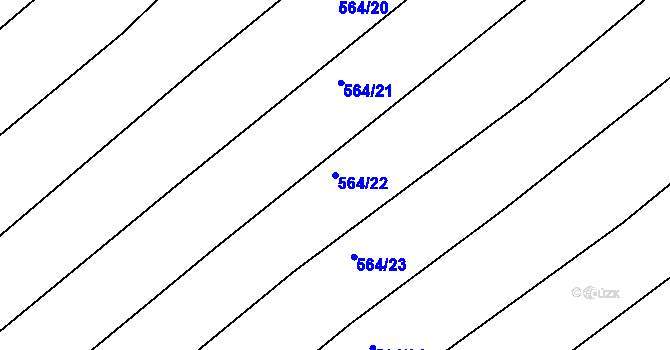 Parcela st. 564/22 v KÚ Mistřice I, Katastrální mapa