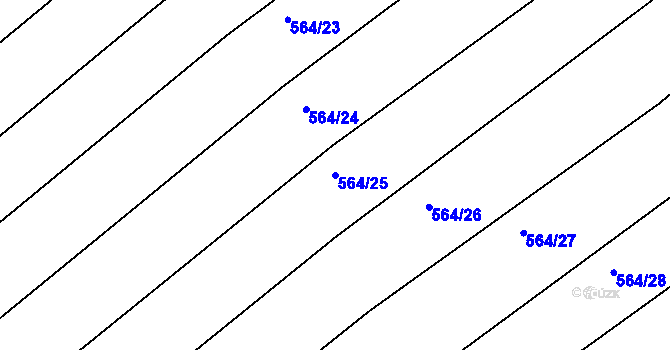 Parcela st. 564/25 v KÚ Mistřice I, Katastrální mapa