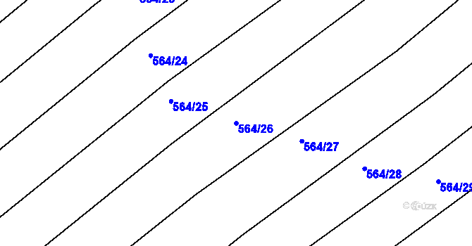 Parcela st. 564/26 v KÚ Mistřice I, Katastrální mapa