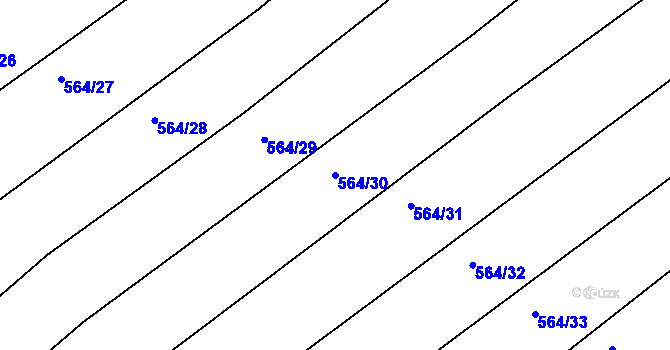 Parcela st. 564/30 v KÚ Mistřice I, Katastrální mapa
