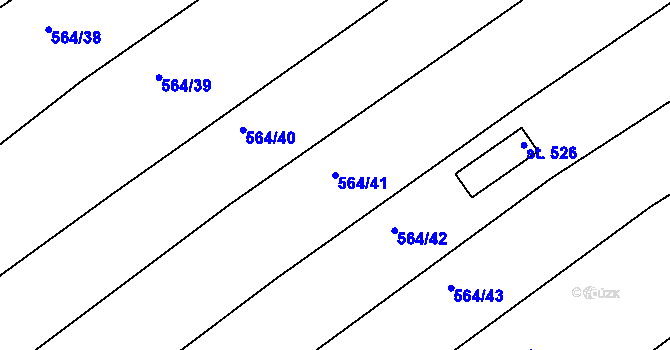 Parcela st. 564/41 v KÚ Mistřice I, Katastrální mapa