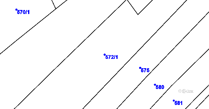 Parcela st. 572/1 v KÚ Mistřice I, Katastrální mapa