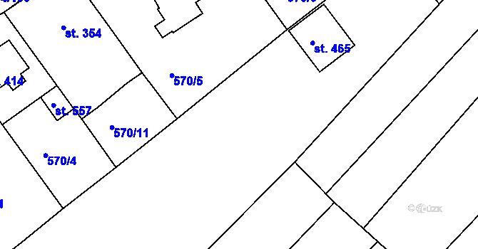 Parcela st. 572/3 v KÚ Mistřice I, Katastrální mapa