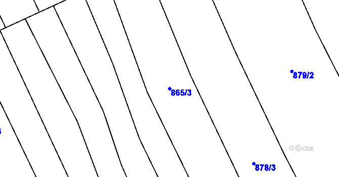 Parcela st. 865/3 v KÚ Mistřice I, Katastrální mapa