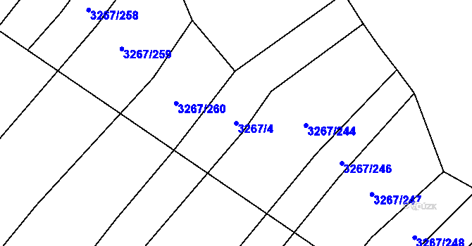 Parcela st. 3267/4 v KÚ Mistřice I, Katastrální mapa