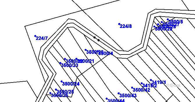 Parcela st. 3500/4 v KÚ Mistřice I, Katastrální mapa
