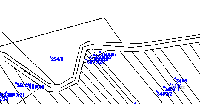 Parcela st. 3500/5 v KÚ Mistřice I, Katastrální mapa