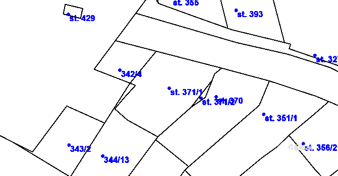 Parcela st. 371/1 v KÚ Mistřice I, Katastrální mapa