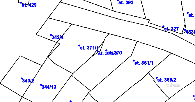Parcela st. 371/2 v KÚ Mistřice I, Katastrální mapa
