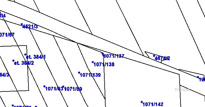 Parcela st. 1071/137 v KÚ Mistřice I, Katastrální mapa
