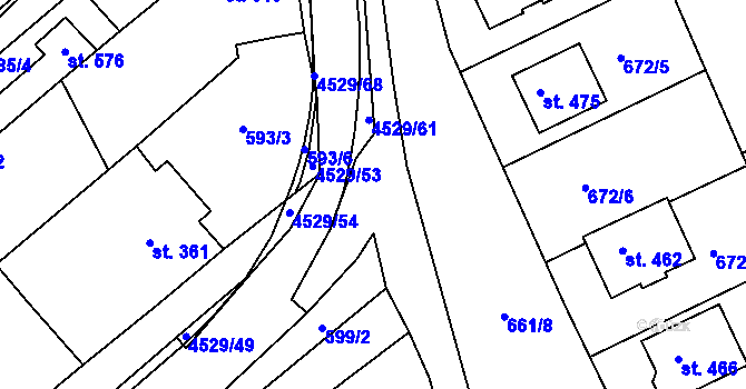 Parcela st. 4529/48 v KÚ Mistřice I, Katastrální mapa
