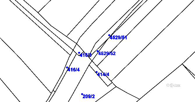 Parcela st. 4529/52 v KÚ Mistřice I, Katastrální mapa
