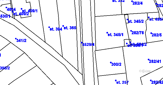 Parcela st. 4529/4 v KÚ Mistřice I, Katastrální mapa
