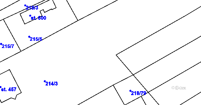 Parcela st. 218/17 v KÚ Mistřice I, Katastrální mapa