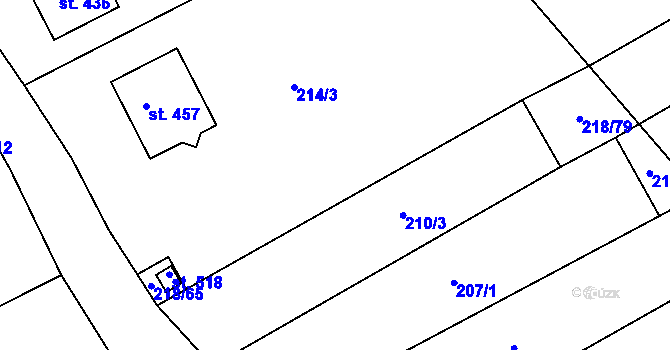 Parcela st. 218/18 v KÚ Mistřice I, Katastrální mapa